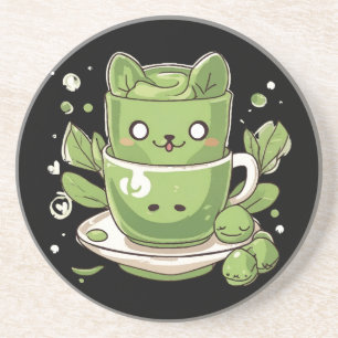 matcha green tea coaster