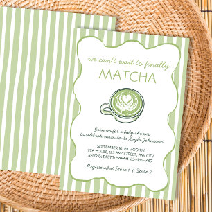 Matcha Green Tea Hand Drawn Baby Shower Invitation