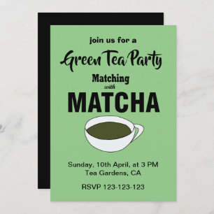Matcha Green Tea Party Invitation
