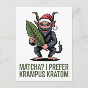 Matcha? I Prefer Krampus Kratom Funny Christmas  Invitation Postcard