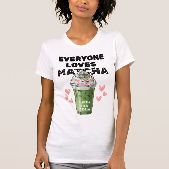 Matcha Iced Latte T-Shirt | Cute Whipped Cream  (Front)