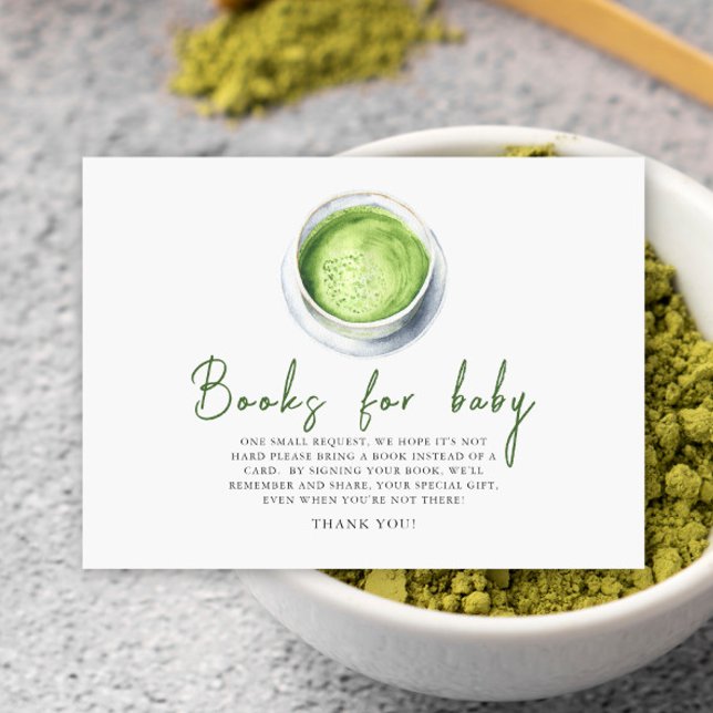 Matcha Latte Baby Shower Books for baby Enclosure Card (Creator Uploaded)