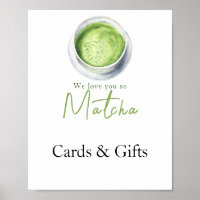 Matcha Latte Cards and gifts baby shower