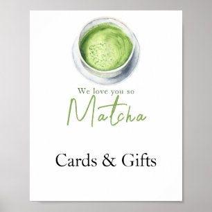 Matcha Latte Cards and gifts baby shower Poster