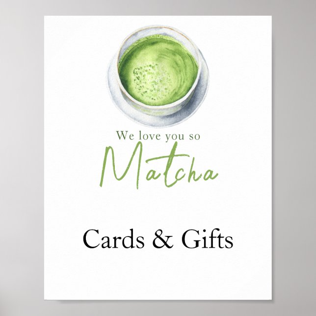 Matcha Latte Cards and gifts baby shower Poster (Front)