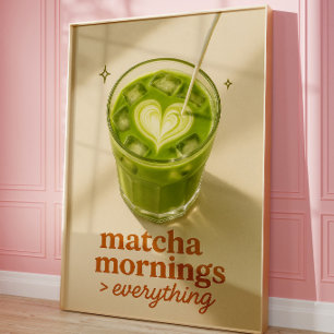 Matcha Latte Kitchen Coffee Bar Wall Art