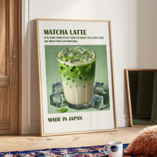 Matcha Latte Print, Matcha Trendy Wall Poster