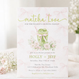 Matcha Love Baby Shower Invitation   Green Tea 