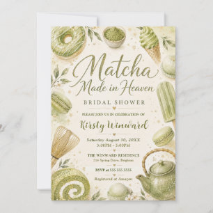 Matcha Made in Heaven Bridal Shower Invitation