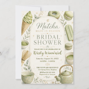 Matcha Made in Heaven Bridal Shower Invitation