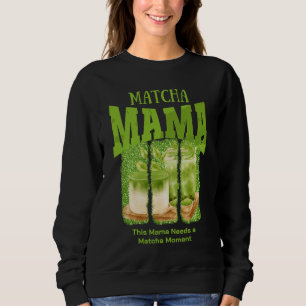 MATCHA MAMA Green Glitter Brush Stroke Sweatshirt