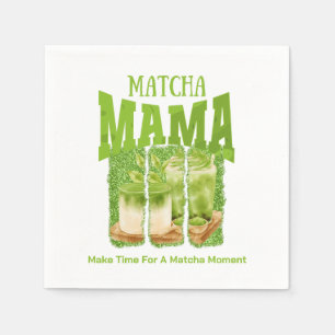 MATCHA MAMA Green Tea Glitter Mum Gift Cafecore Napkin