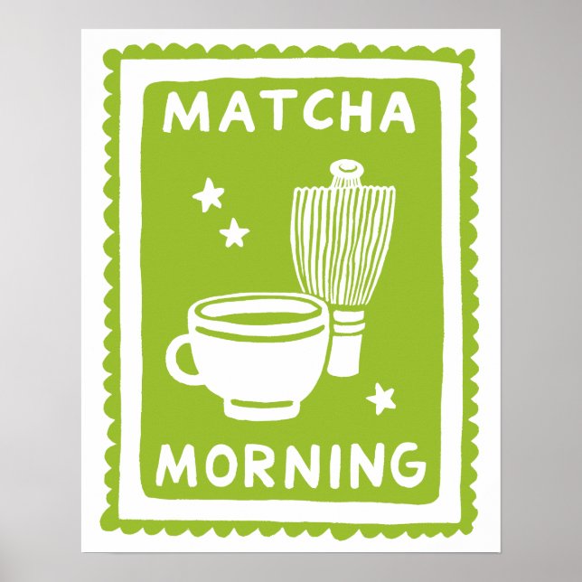 Matcha Morning Minimalist Kitchen Wall Art (Front)