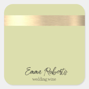 Matcha Powder Green Pink Gold Foil Rustic Faux Square Sticker