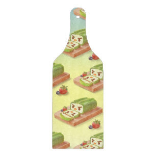 Matcha Swiss Roll: Iron T Green Tea Cake Art Cutting Board