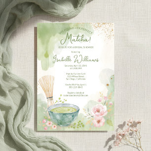 Matcha Tea Bridal Shower Green Tea Party Invitation