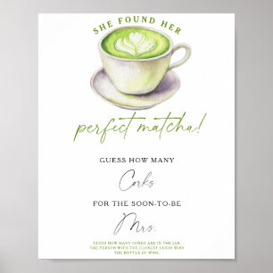 Matcha tea Bridal shower How Many Corks  Poster