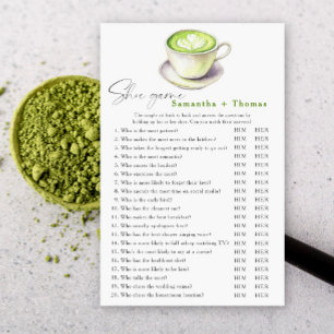 Matcha tea bridal shower Shoe game