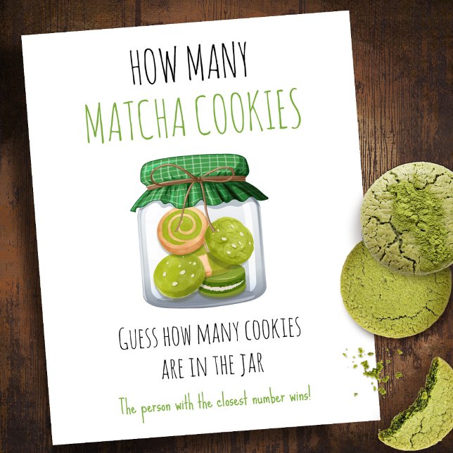 Matcha Theme Party Game How Many Cookies Sign (Creator Uploaded)