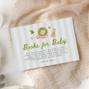 Matcha Themed Books For Baby Shower Enclosure Card