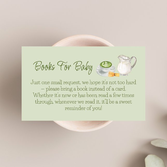 Matcha Themed Books For Baby Shower Enclosure Card (Creator Uploaded)