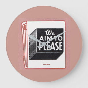 matchbook cover We Aim to Please Large Clock