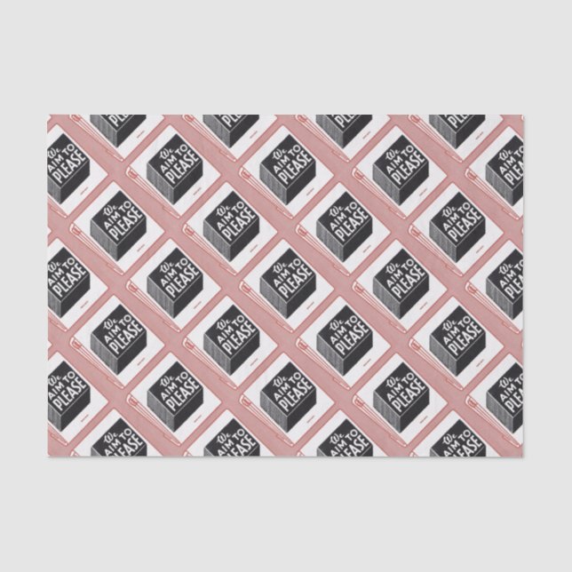 matchbook cover We Aim to Please Tissue Paper (Front)