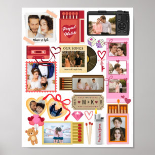 Matchbox Perfect Match Couple Retro Photo Collage Poster