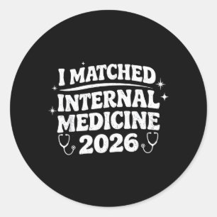 Matched Internal Medicine Match Day 2026 Residency Classic Round Sticker