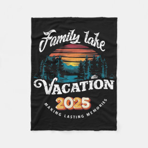Matching 2025 Camping Hiking Cabin Family Lake Vac Fleece Blanket