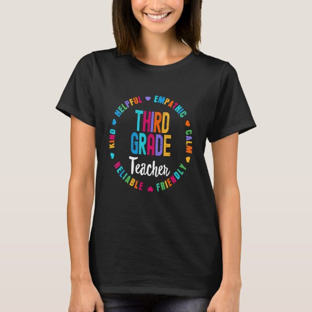 Matching 3rd Third Grade Teacher Squad Back To Sch T-Shirt (Front)