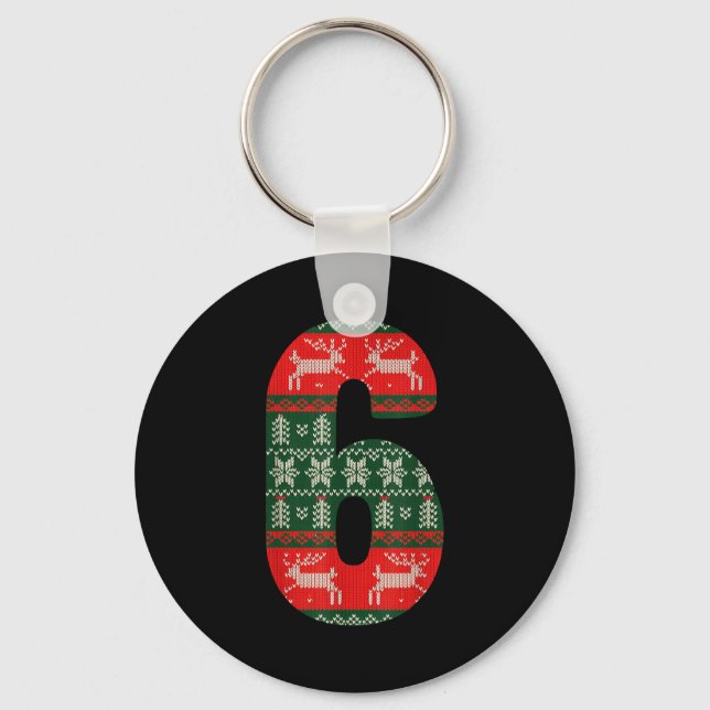 Matching 67 Christmas Ugly Sweater Meme Number 6  Key Ring (Front)
