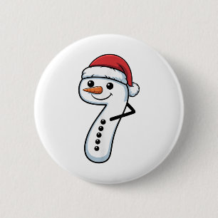 Matching 67 Snowman Couple Christmas Meme - Number 6 Cm Round Badge