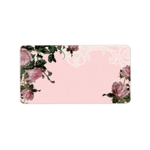 Matching Address Labels, Trellis Rose Vintage Label