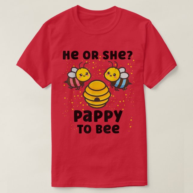 Matching Baby Gender Reveal Party He Or She Pappy  T-Shirt (Design Front)
