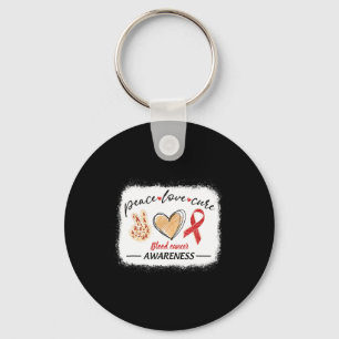 Matching Blood Cancer Awareness Peace Love Cure Bl Key Ring