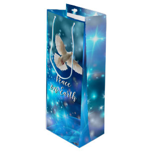 Matching Blue Dove Peace Christmas Wine Gift Bag