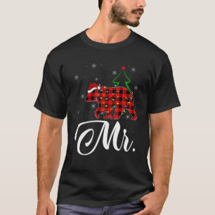 Matching Buffalo Plaid Christmas Mr. Bear Pajama T-Shirt