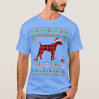 Matching Buffalo Plaid Ugly Fo Terrier Dog Christm T-Shirt