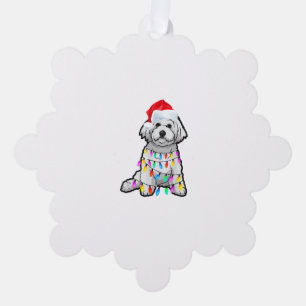 Matching Christmas Pajama T Shirt Bichon Frise Dog Tree Decoration Card