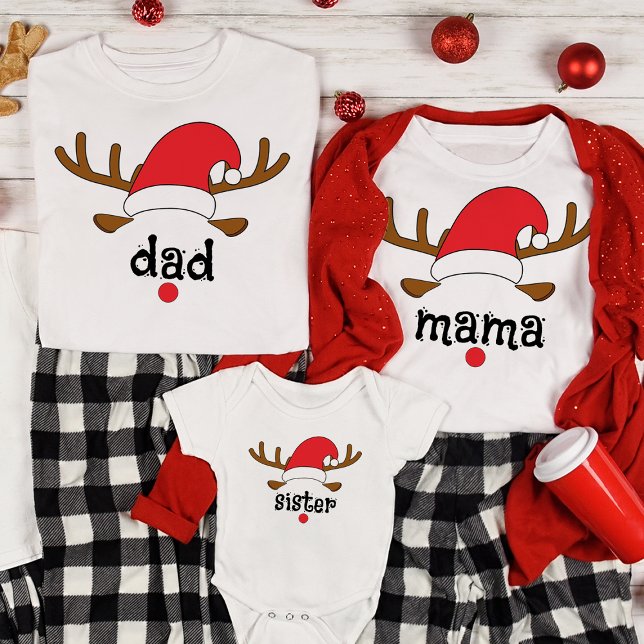 Matching Christmas Personalised Reindeer Custom T-Shirt (Creator Uploaded)