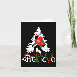 Matching Christmas Pyjamas Family Bigfoot Believe Card