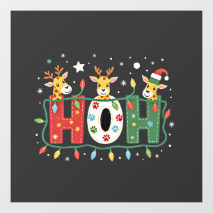 Matching Christmas Santa Hat Ho Ho Ho Giraffe Anim