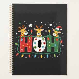 Matching Christmas Santa Hat Ho Ho Ho Giraffe Anim Planner