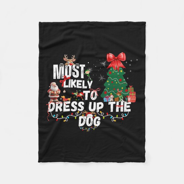 Matching Christmas Shirts For The Whole Family Dog Fleece Blanket (Front)