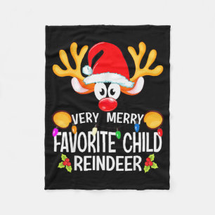 Matching Christmas Very Merry Favorite Child Reind Fleece Blanket