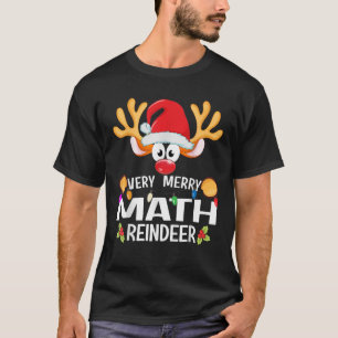 Matching Christmas Very Merry Math Reindeer  T-Shirt