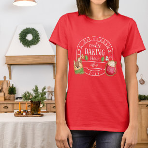 Matching Christmas White Cookie Baking Crew  T-Shirt