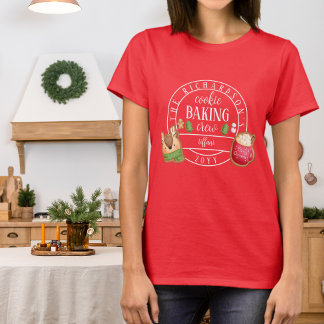Matching Christmas White Cookie Baking Crew T-Shirt