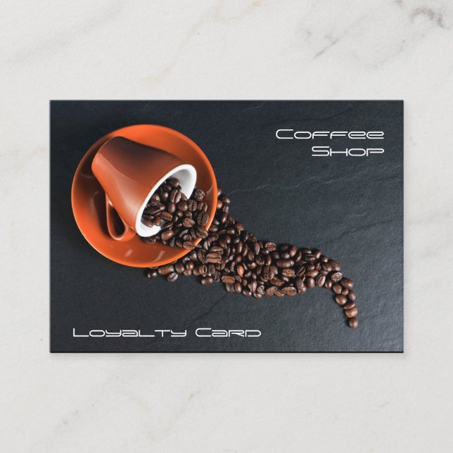 Matching Coffee Shop Loyalty Stamp Card (Front)